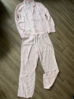 Victoria's Secret Light Pink Striped Pajama Set